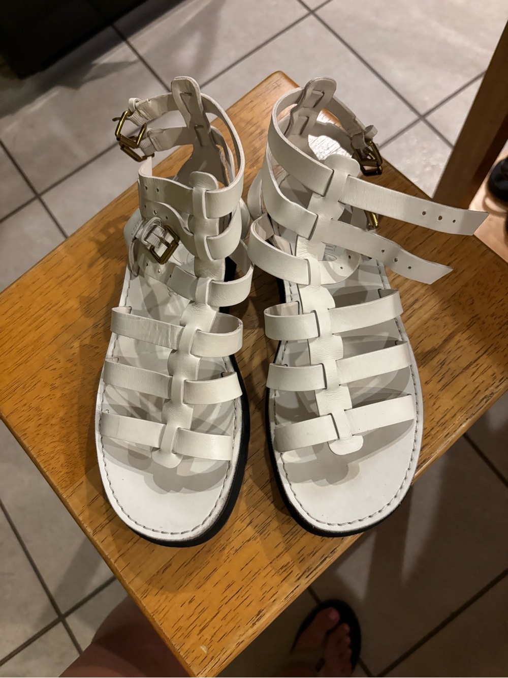 J Crew White Strappy Gladiator Sandals - Women's
